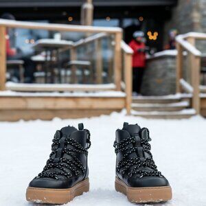 Other Stories Black leather Snow Boots, US Women 5.5